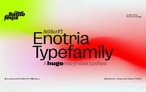 Enotria字体全套112字重  当代新怪诞无衬线字体 by Battle Fonts