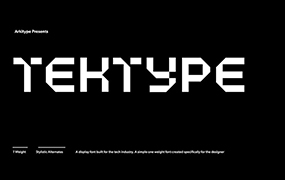 Tektype 被设计为一种单一重量显示的非字体 by Arkitype