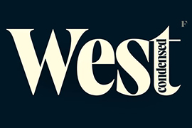 West West 高对比度的浓缩显示衬线体 by Fenotype