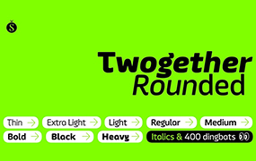 Twogether Rounded字体全套19字重  含可变字形  by Sudtipos